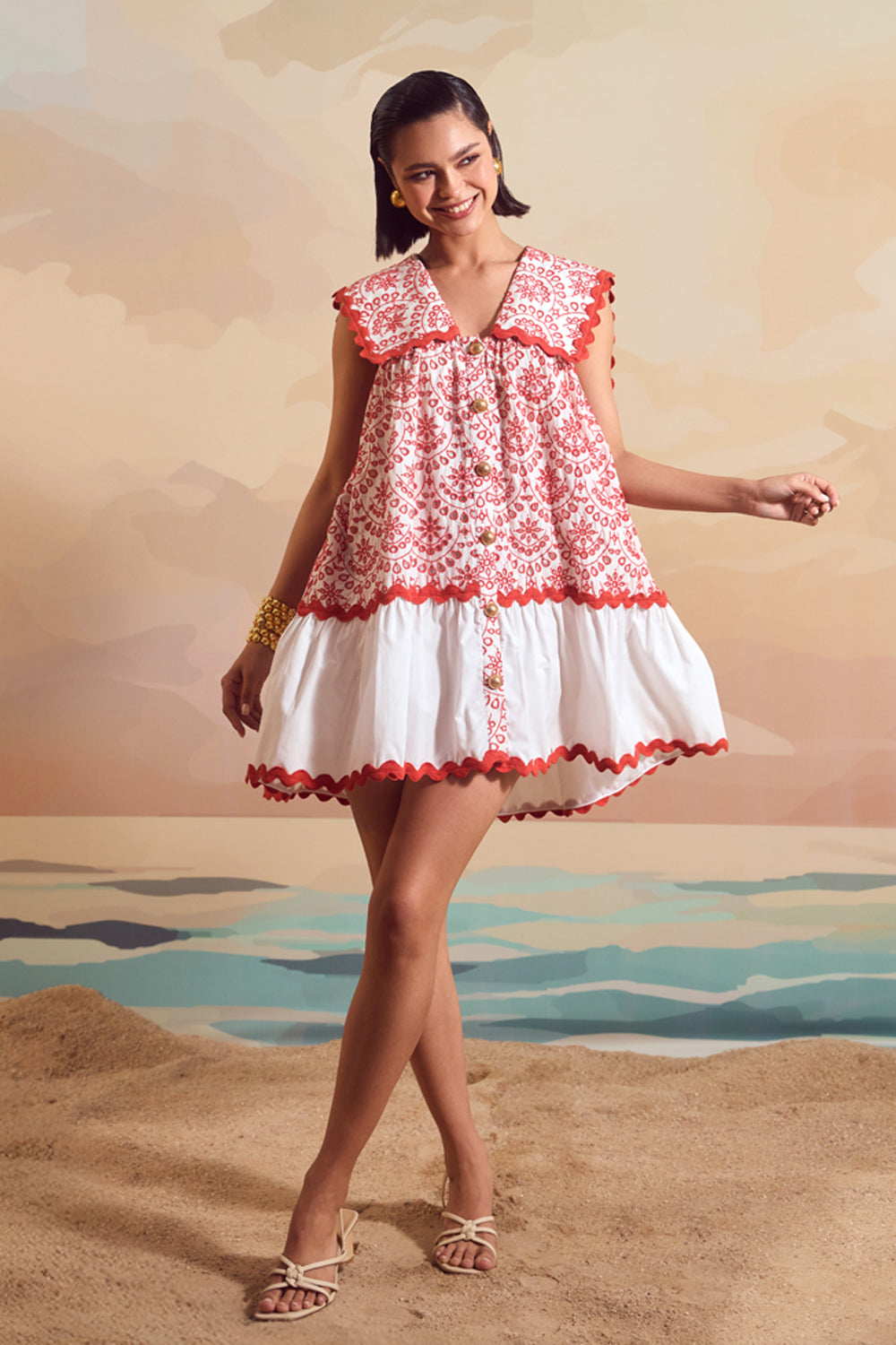 Red Schiffli Sailor Dress