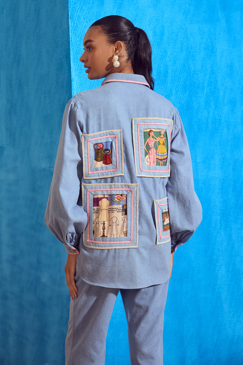 Boutique Denim Shirt and Pant Set