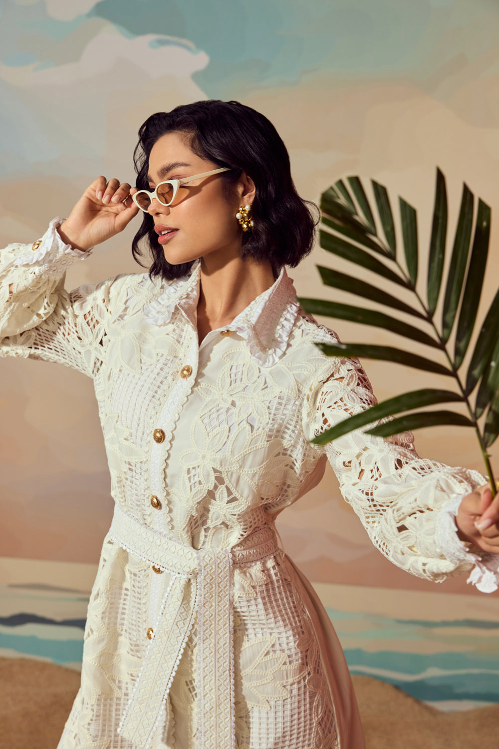 Cutwork Georgette Shirt Dress