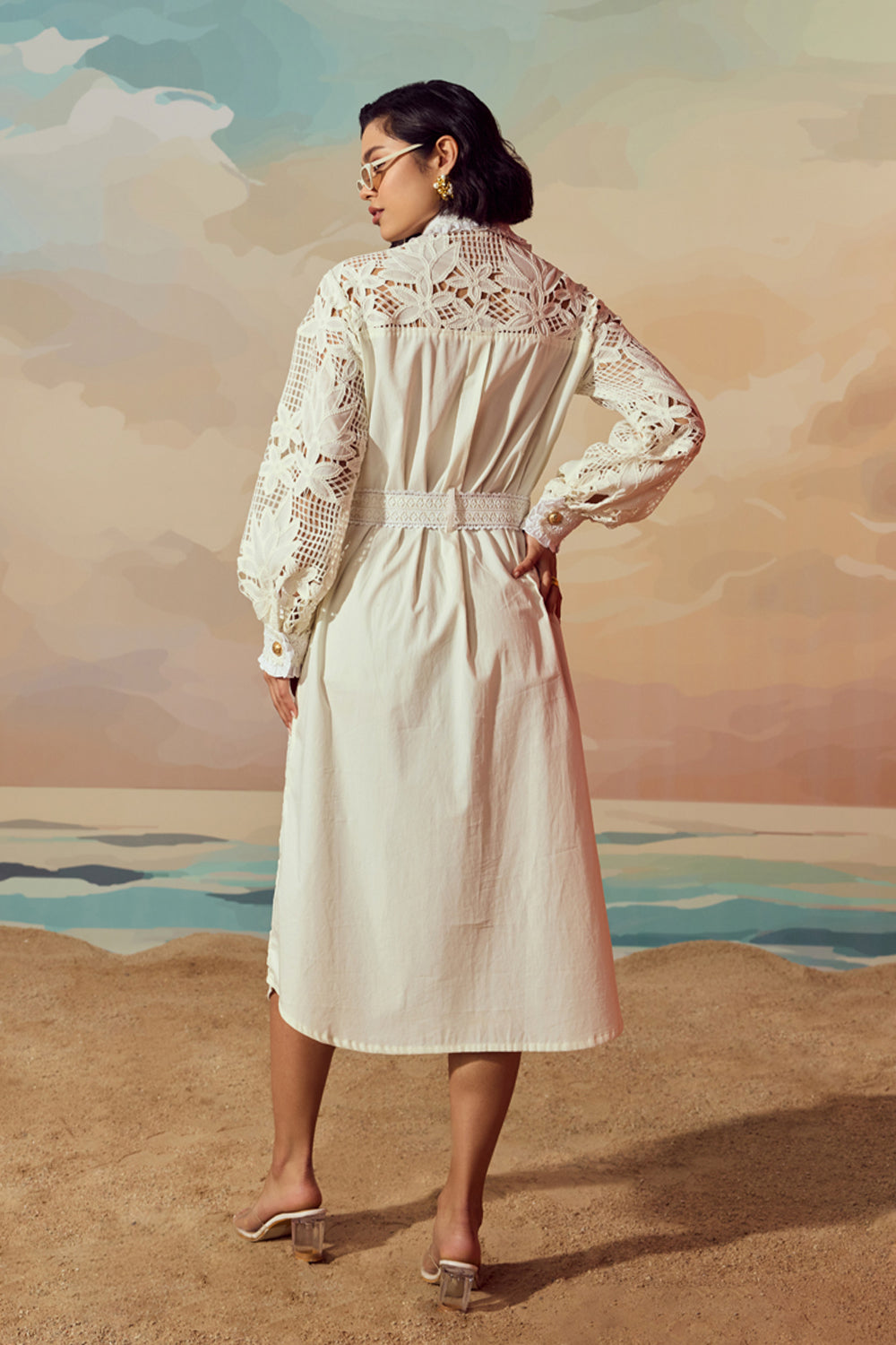 Cutwork Georgette Shirt Dress
