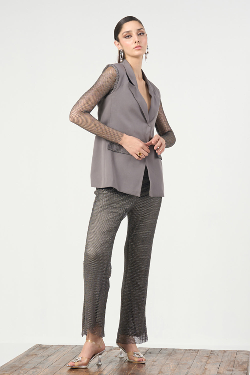 Smoky Sheen Blazer Set