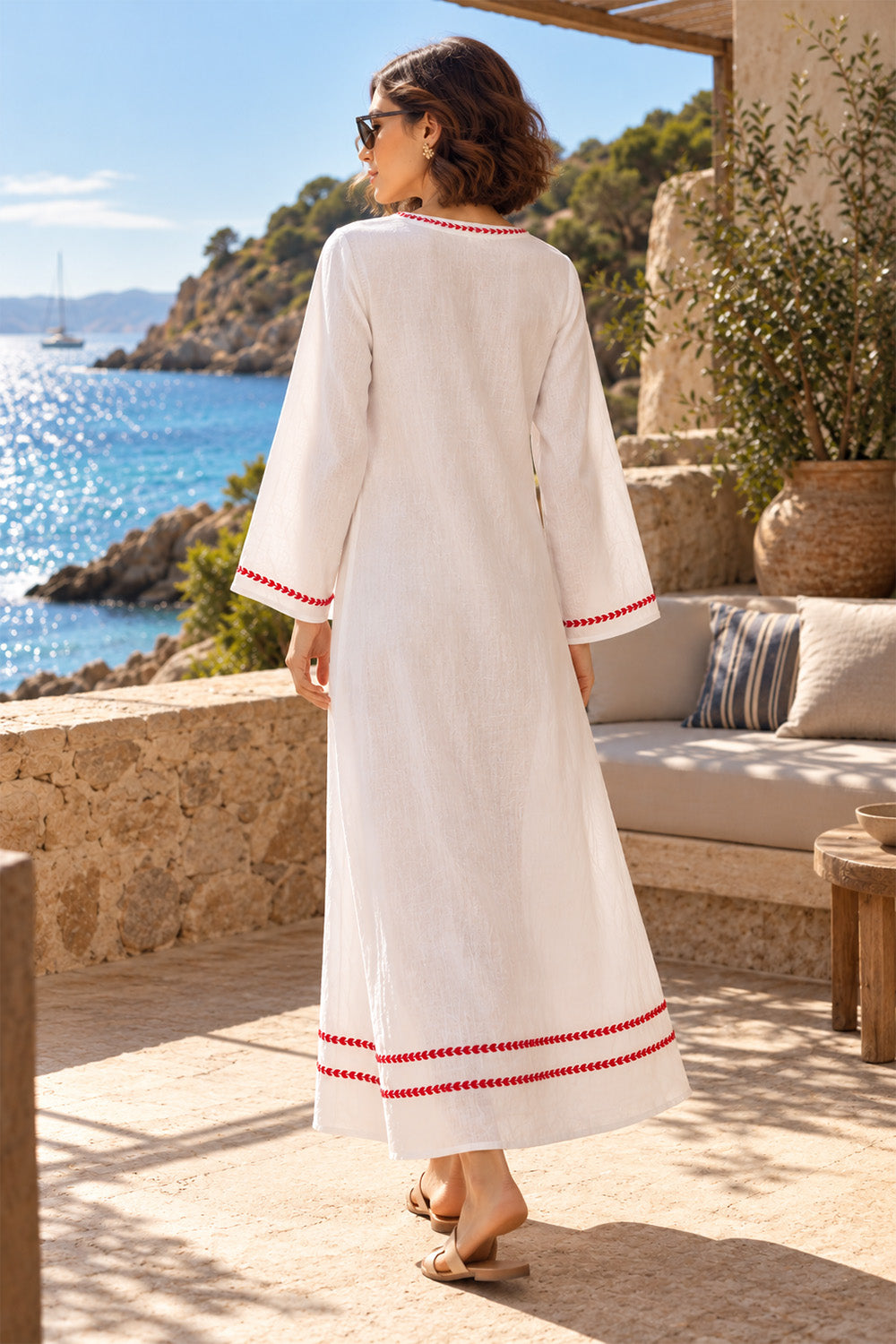 Ivory Bloom Embroidered Maxi Dress