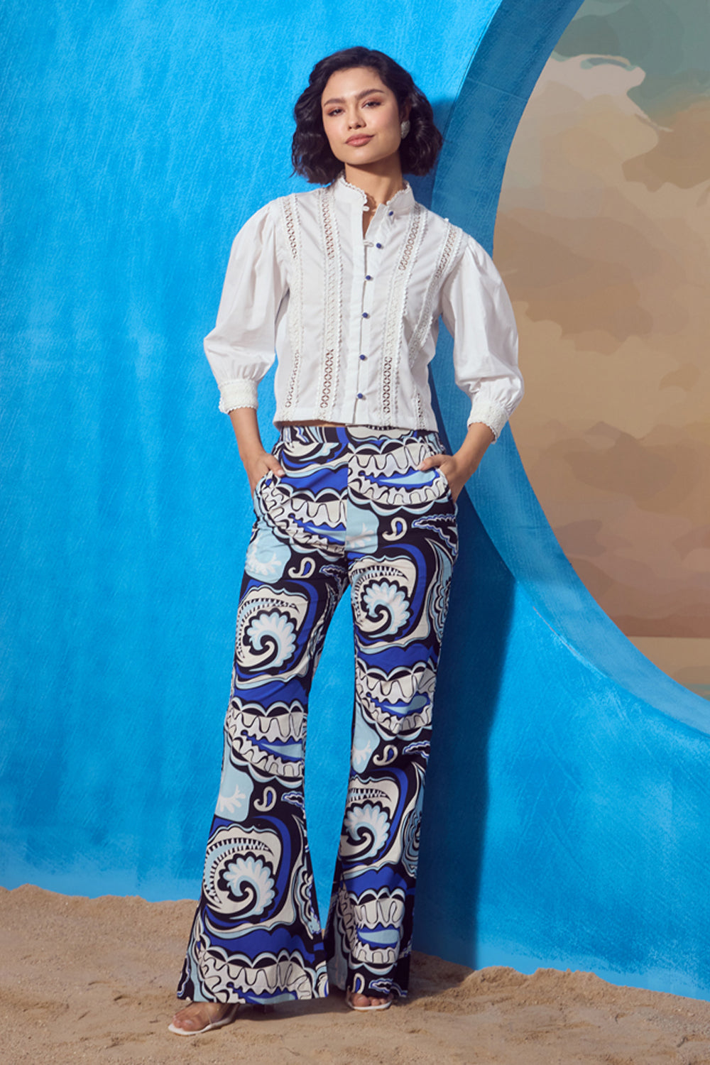 Cotton Shirt and Paisley Print Pant Set