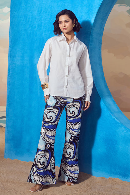 Cotton Shirt and Paisley Print Pant Set