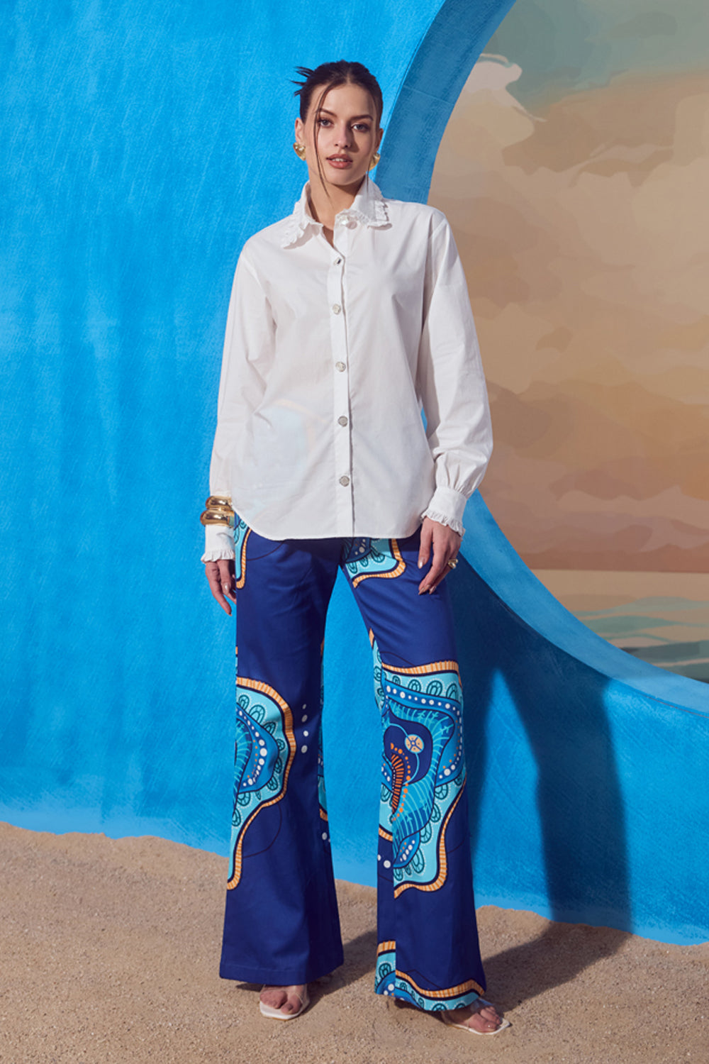 Sea Print Shirt Pant Set