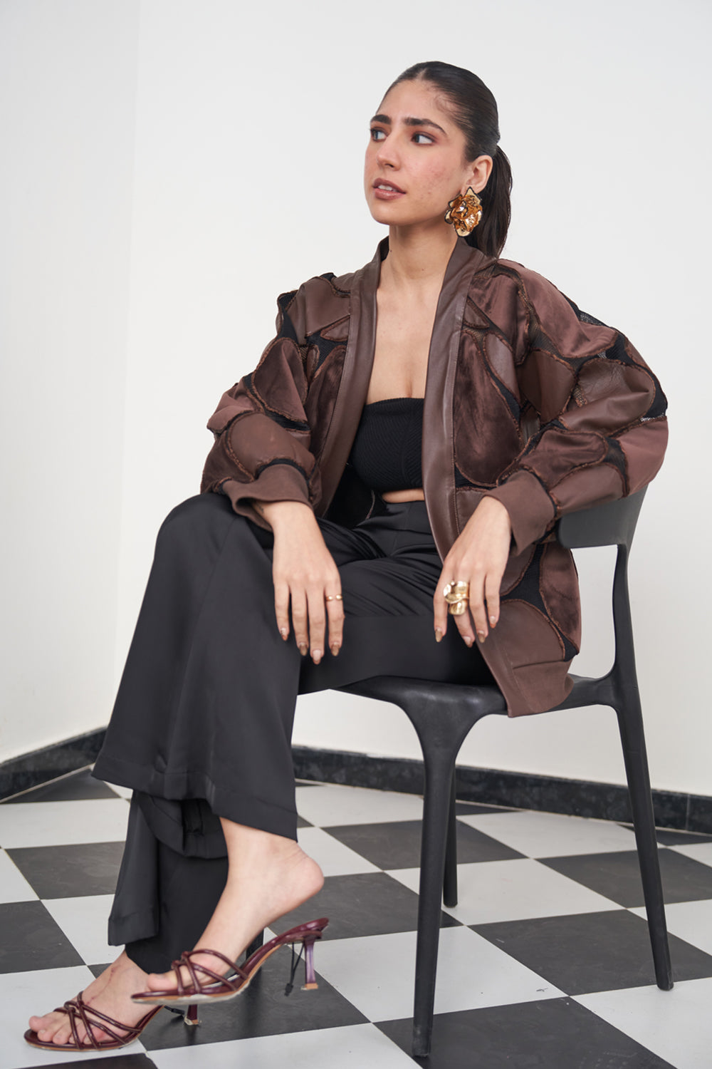 Gina Leather Bomber Jacket