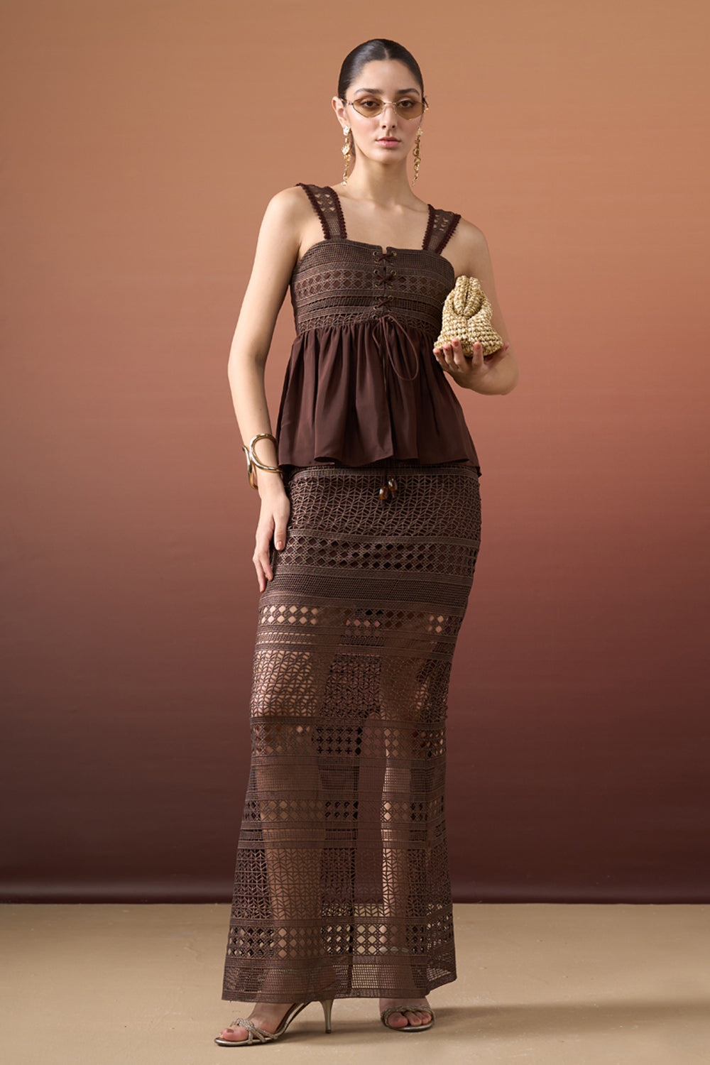 Mocha Eyelid Lace Set