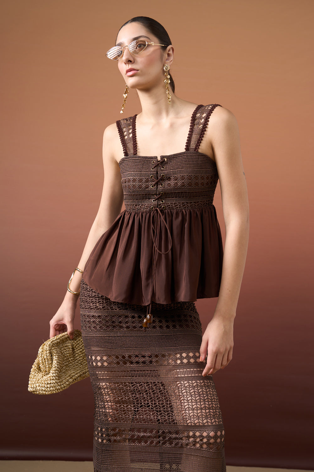 Mocha Eyelid Lace Set