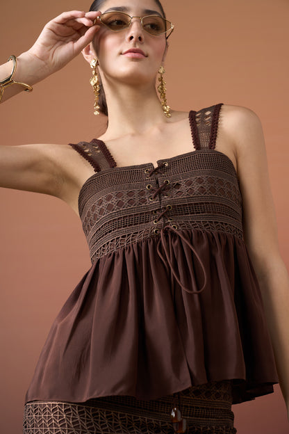 Mocha Eyelid Lace Set