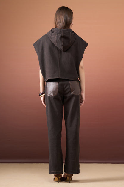 Brown Hoodie Denim Set