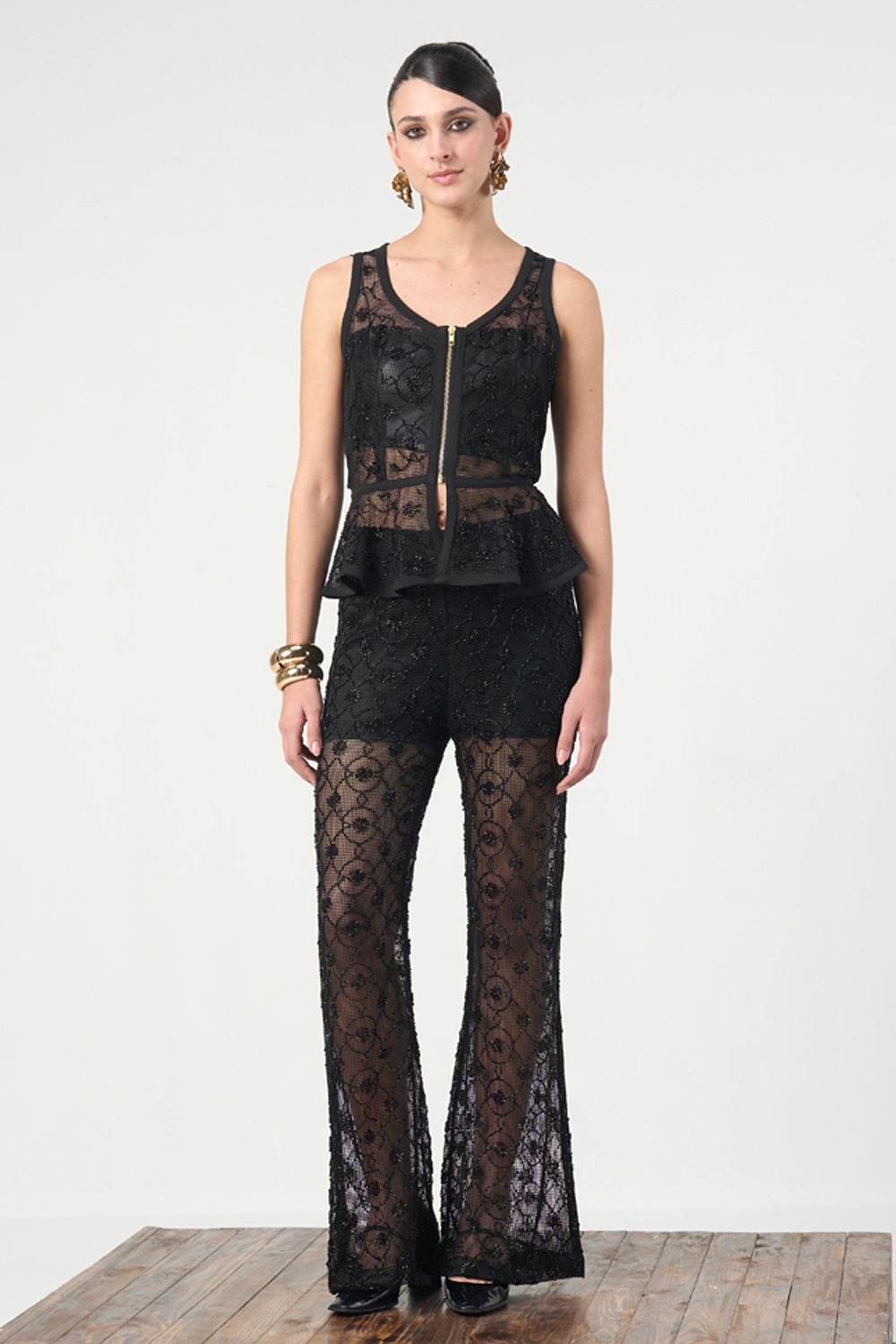 Kesiha Mesh Peplum Set