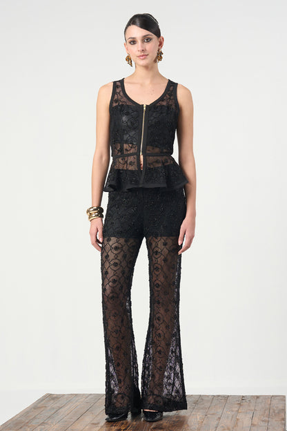 Kesiha Mesh Peplum Set