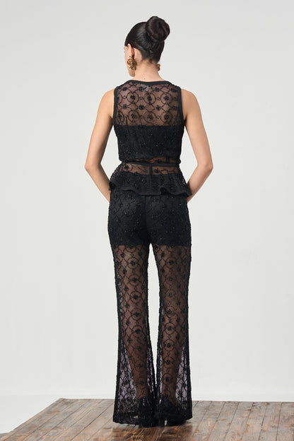 Kesiha Mesh Peplum Set