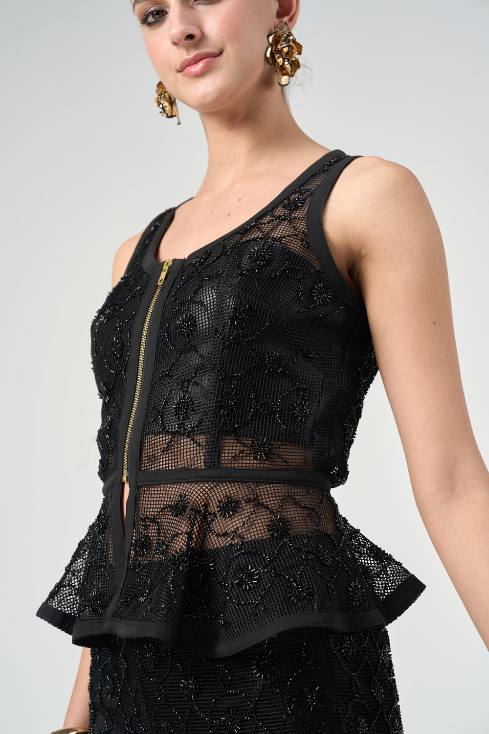 Kesiha Mesh Peplum Set