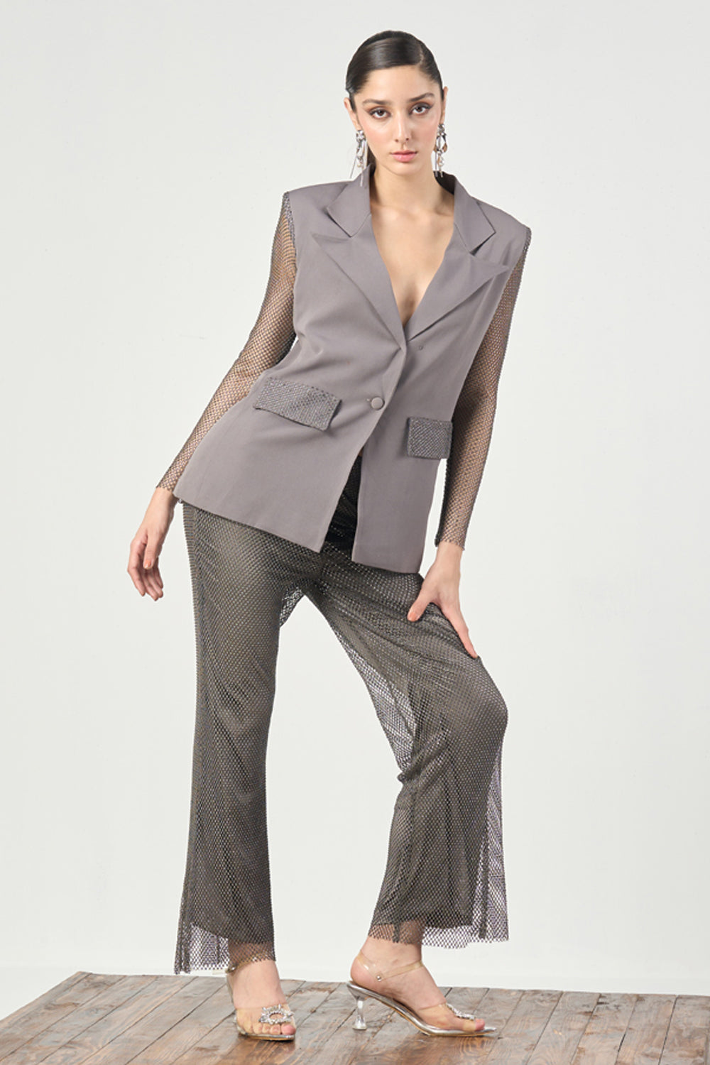 Smoky Sheen Blazer Set