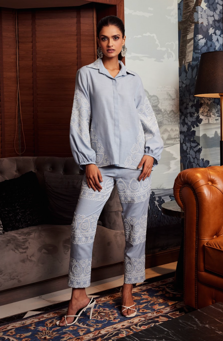 Qala Nazrana Rosa Shirt with Pants